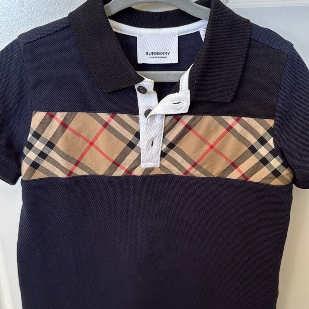 Burberry Kids Black Polo Shirt - Picture 3 of 6